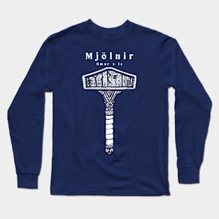 Norse Mythology Mjolnir (white print) Long Sleeve T-Shirt